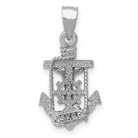 14k White Gold Polished Mariner Crucifix Pendant-K5579