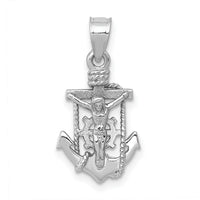 14k White Gold Polished Mariner Crucifix Pendant-K5579