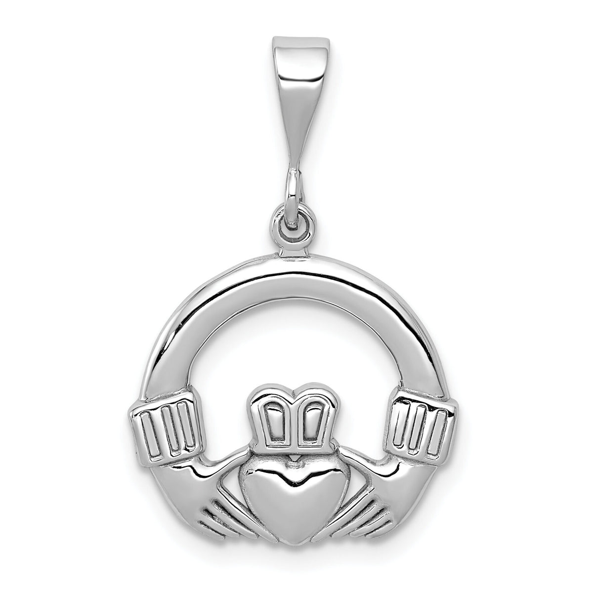 14k White Gold Claddagh Charm-K558