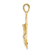 14K Polished Textured Mini Mariners Crucifix Pendant-K5581