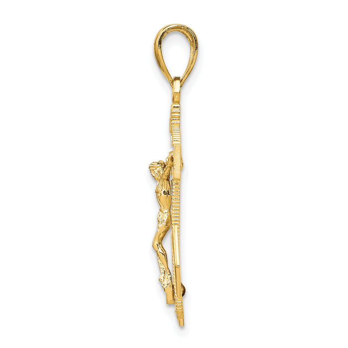 14K Polished Textured Mini Mariners Crucifix Pendant-K5581