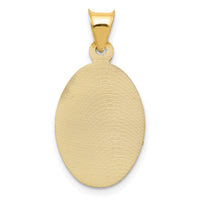14K w/Rose and White Rhodium D/C Sagrado Corazon Oval Pendant-K5586