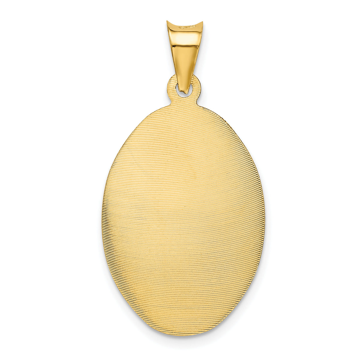 14K Polished D/C Sagrado Corazon Oval Pendant-K5590
