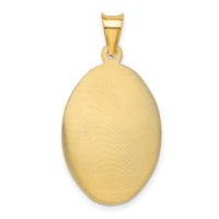 14K Polished D/C Sagrado Corazon Oval Pendant-K5590
