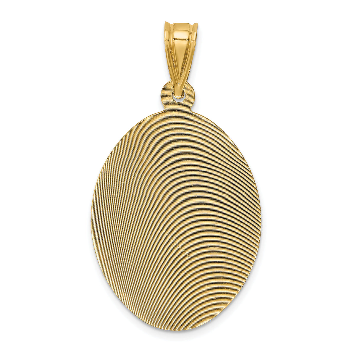 14K Polished D/C Sagrado Corazon Oval Pendant-K5591