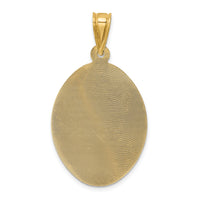 14K Polished D/C Sagrado Corazon Oval Pendant-K5591