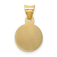 14K Polished D/C Sagrado Corazon Circle Pendant-K5593