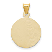 14K Polished D/C Sagrado Corazon Circle Pendant-K5595