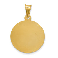 14K Polished D/C Sagrado Corazon Circle Pendant-K5596