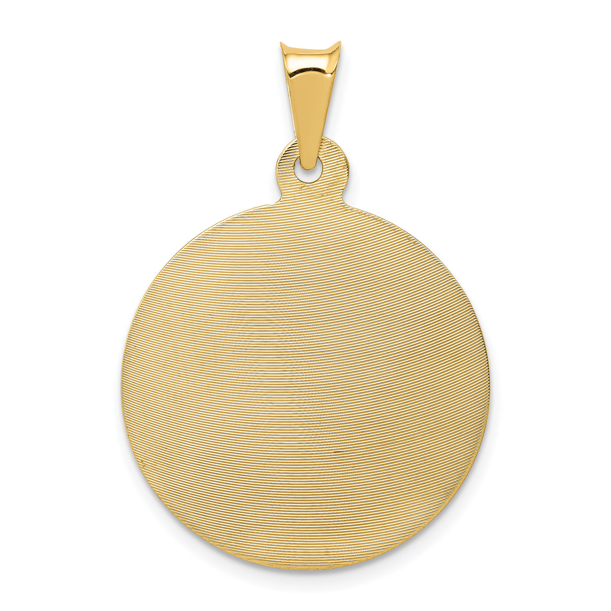 14K Polished D/C Sagrado Corazon Circle Pendant-K5597