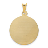 14K Polished D/C Sagrado Corazon Circle Pendant-K5597