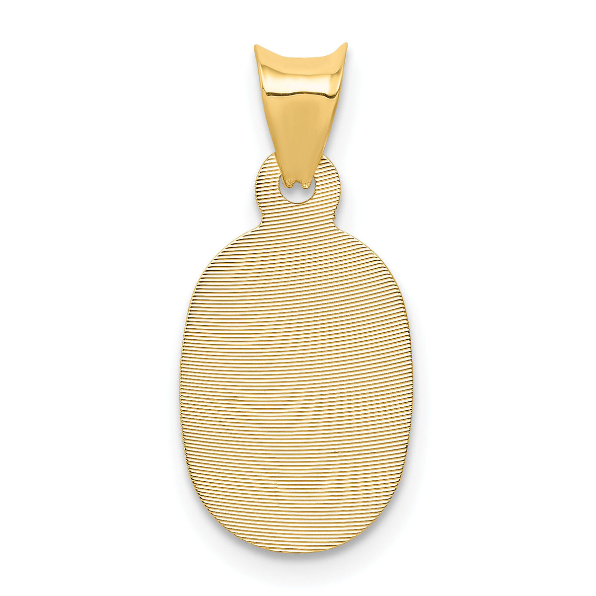 14K Polished D/C Sagrado Corazon Oval Pendant-K5603