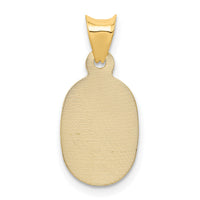14K Polished D/C Sagrado Corazon Oval Pendant-K5603