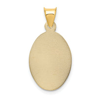 14K Polished D/C Sagrado Corazon Oval Pendant-K5604