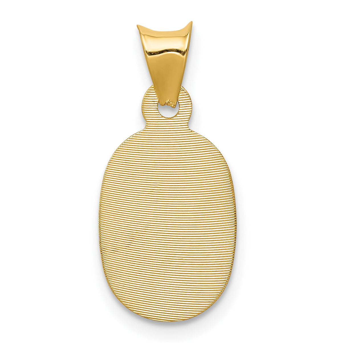 14K Polished D/C Corpus Oval Pendant-K5606
