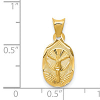 14K Polished D/C Corpus Oval Pendant-K5606
