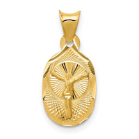 14K Polished D/C Corpus Oval Pendant-K5606