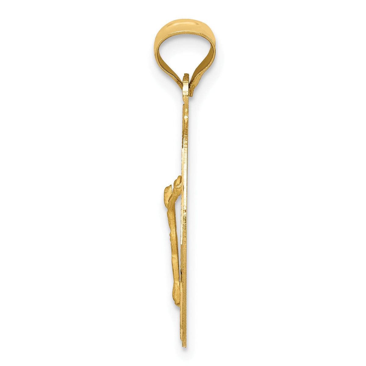 14K Polished D/C Corpus Oval Pendant-K5607