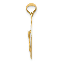 14K Polished D/C Corpus Oval Pendant-K5607