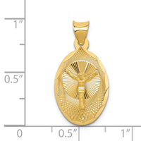 14K Polished D/C Corpus Oval Pendant-K5607