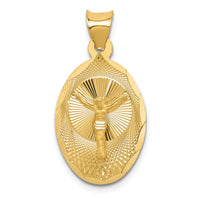 14K Polished D/C Corpus Oval Pendant-K5607