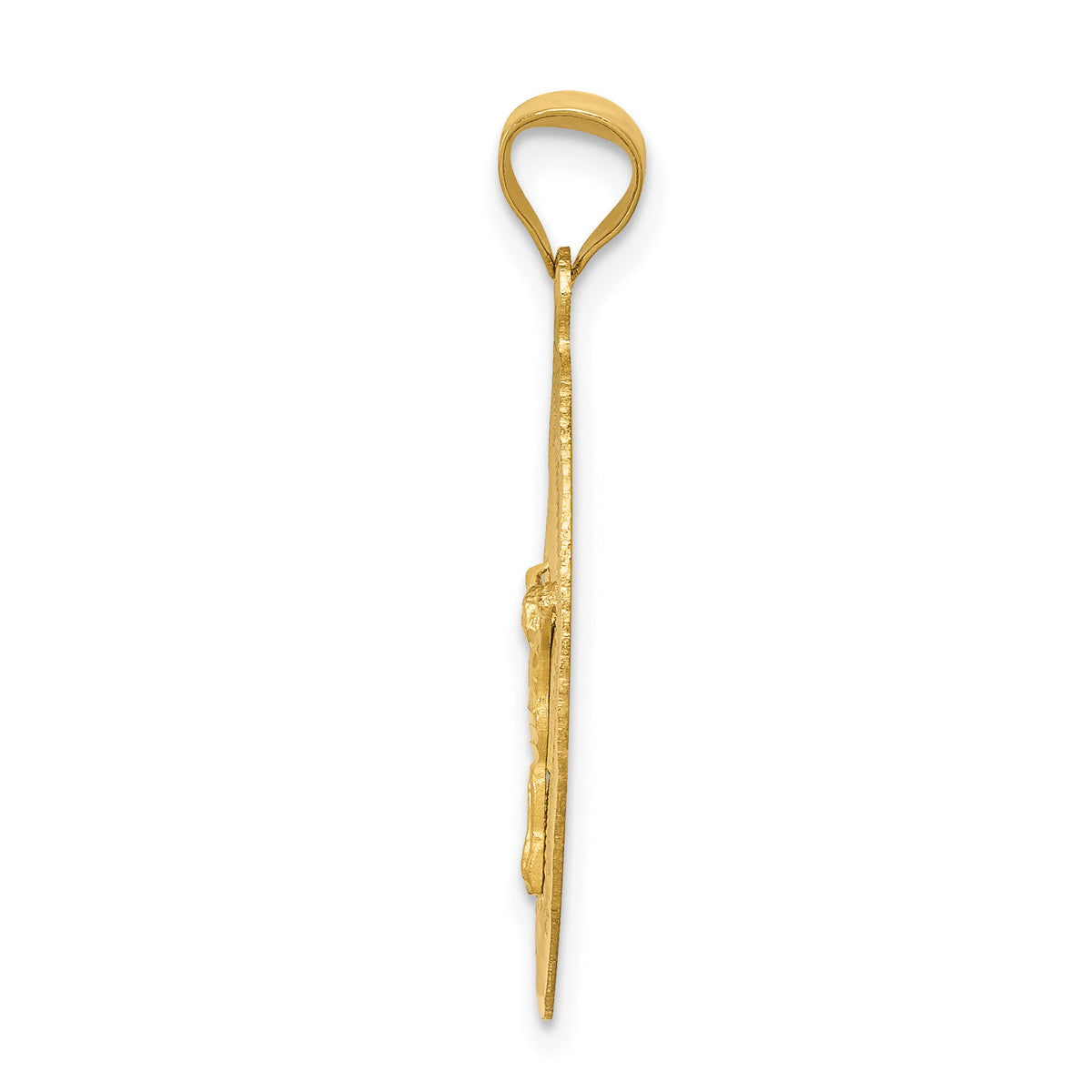 14K Polished D/C Corpus Oval Pendant-K5608