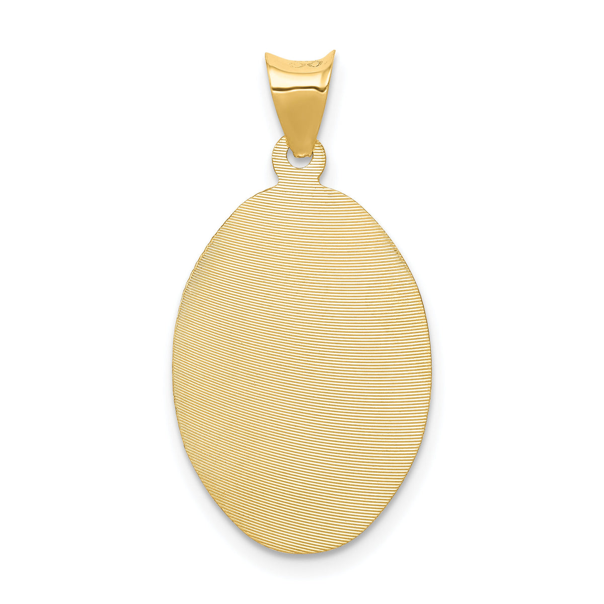 14K Polished D/C Corpus Oval Pendant-K5608