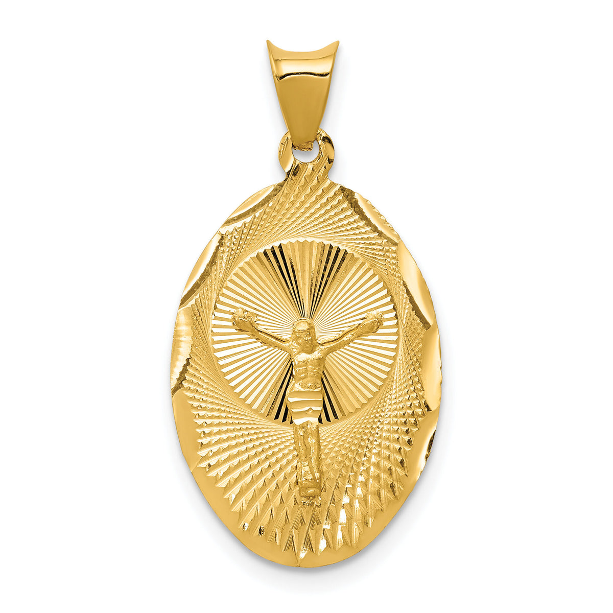 14K Polished D/C Corpus Oval Pendant-K5608