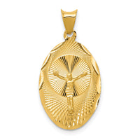 14K Polished D/C Corpus Oval Pendant-K5608