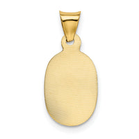 14K w/Rose and White Rhodium D/C Corpus Oval Pendant-K5615