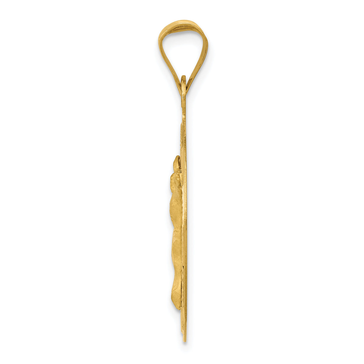14K Polished D/C Corpus Circle Pendant-K5616