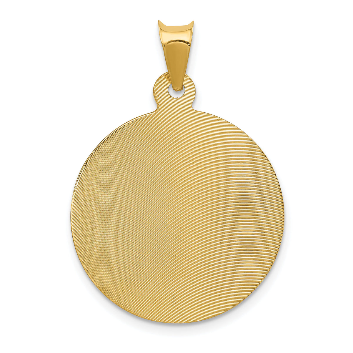 14K Polished D/C Corpus Circle Pendant-K5616