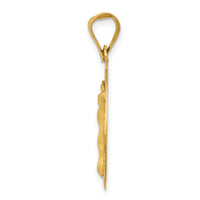 14K Polished D/C Corpus Circle Pendant-K5617