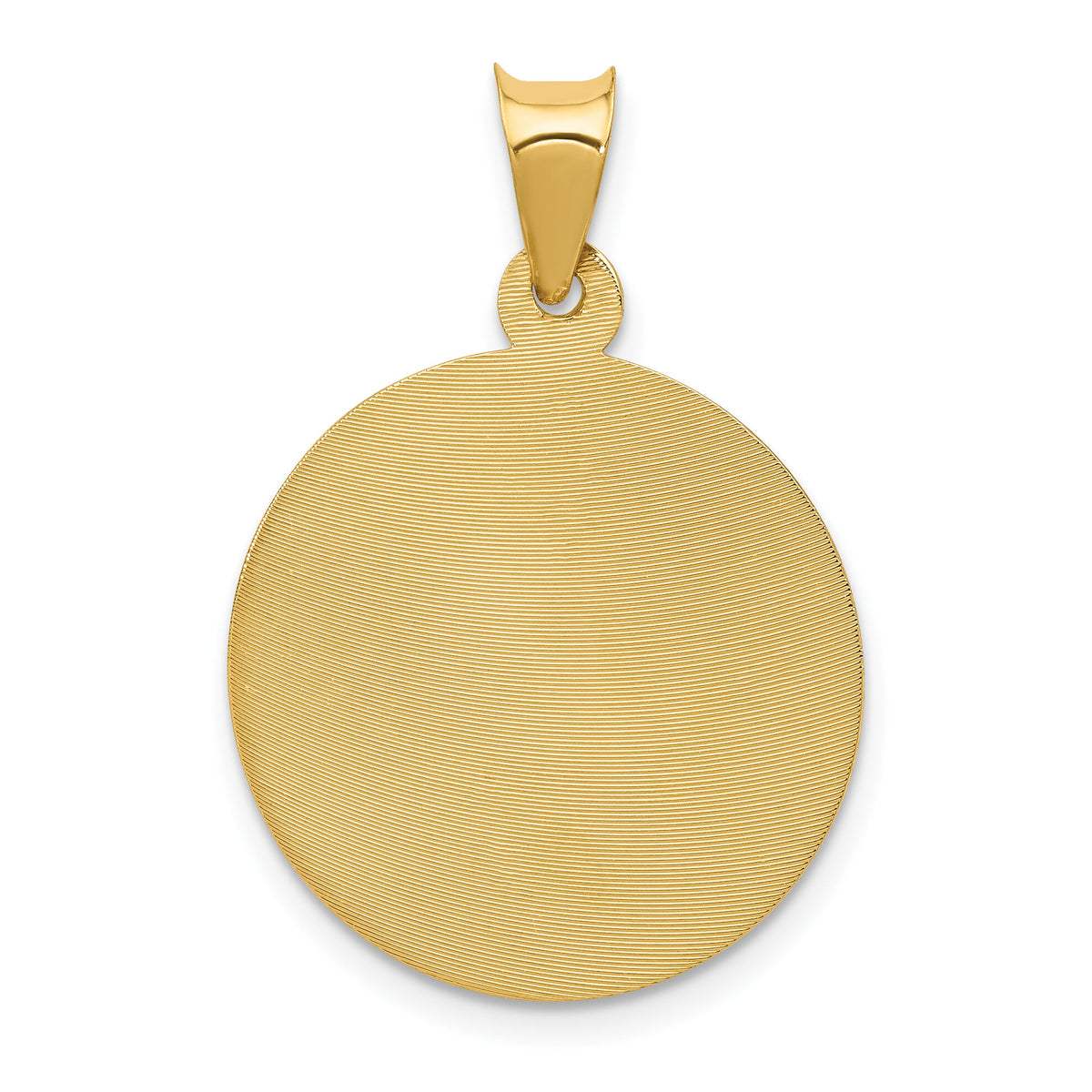 14K Polished D/C Corpus Circle Pendant-K5617