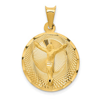 14K Polished D/C Corpus Circle Pendant-K5617