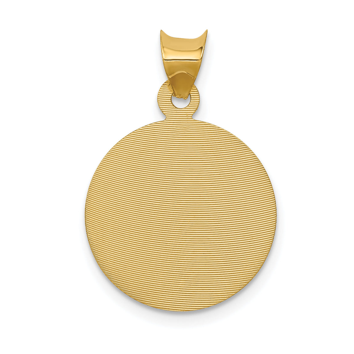 14K Polished D/C Corpus Circle Pendant-K5618