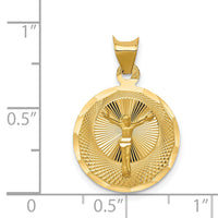 14K Polished D/C Corpus Circle Pendant-K5618