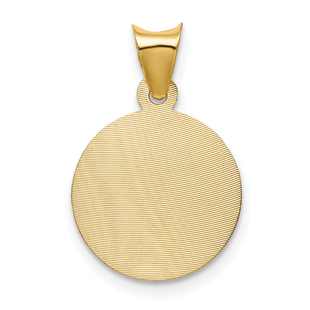 14K Polished D/C Corpus Circle Pendant-K5619