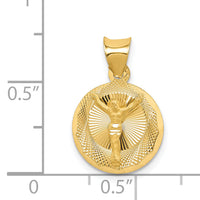 14K Polished D/C Corpus Circle Pendant-K5619