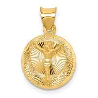 14K Polished D/C Corpus Circle Pendant-K5619