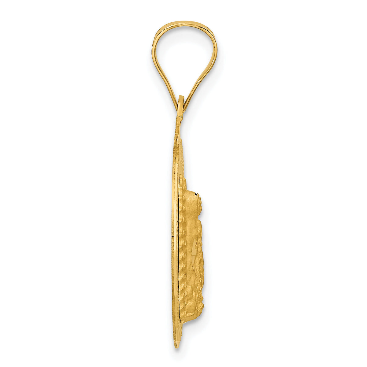 14K Polished D/C Lady Of Guadalupe Circle Pendant-K5626