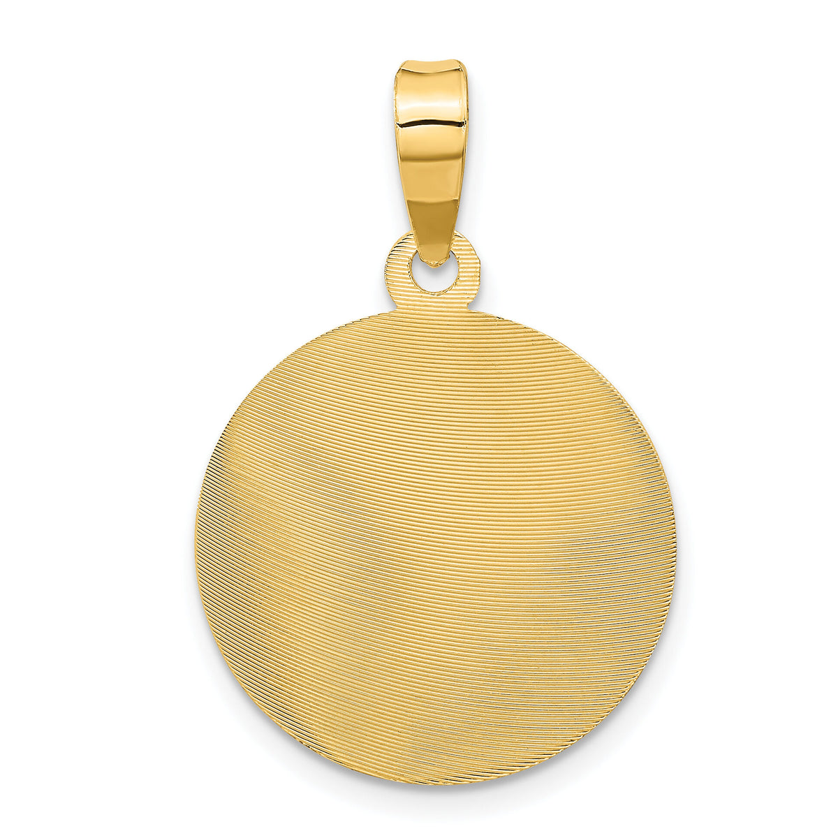 14K Polished D/C Lady Of Guadalupe Circle Pendant-K5626