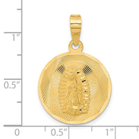 14K Polished D/C Lady Of Guadalupe Circle Pendant-K5626
