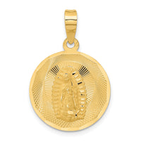 14K Polished D/C Lady Of Guadalupe Circle Pendant-K5626