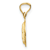 14K w/Rhodium Polished D/C Lady Of Guadalupe Circle Pendant-K5627