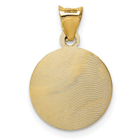 14K w/Rhodium Polished D/C Lady Of Guadalupe Circle Pendant-K5628