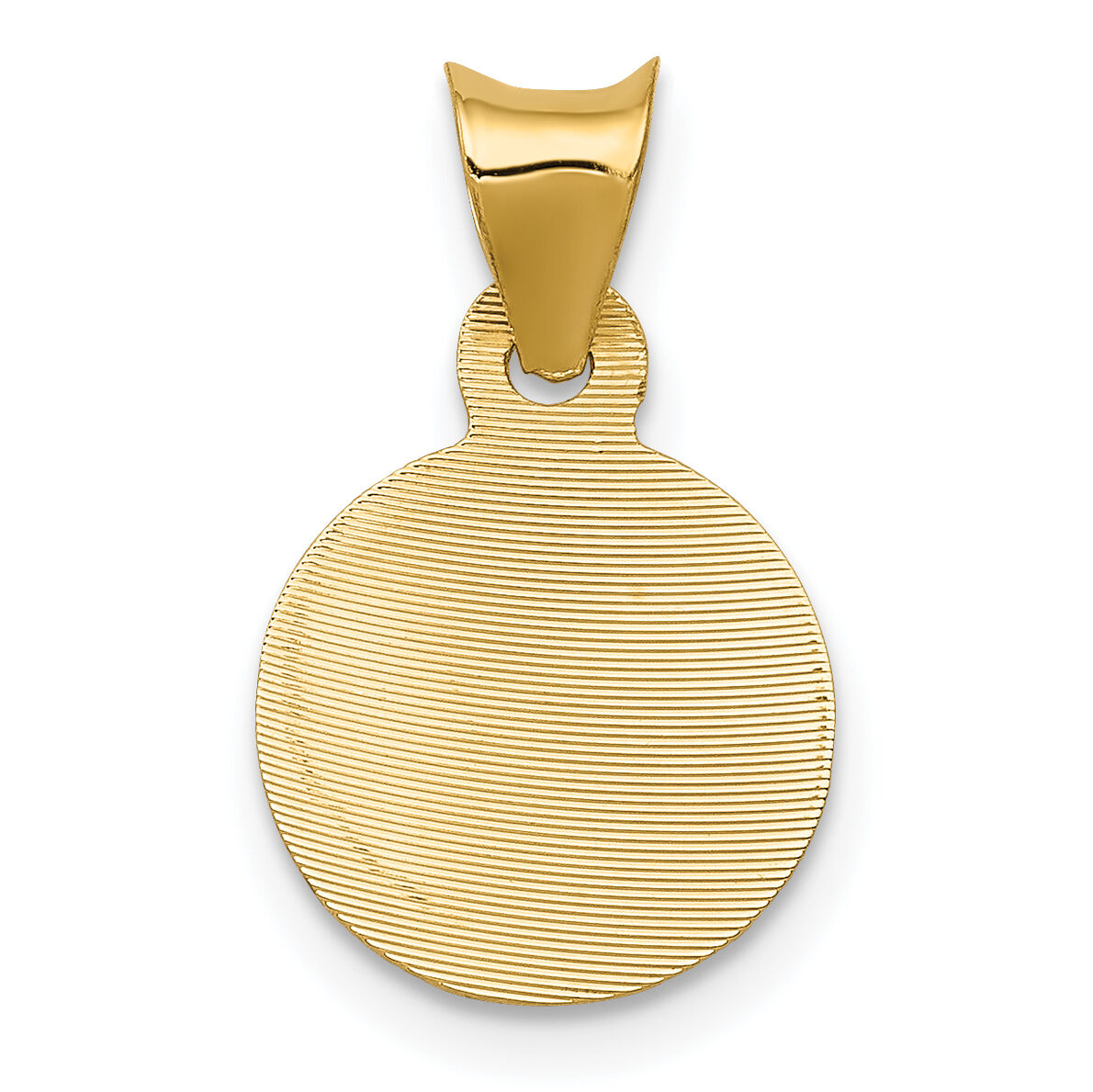 14K Polished D/C Lady Of Guadalupe Circle Pendant-K5629