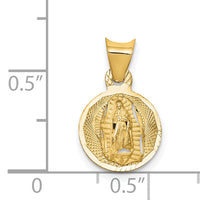 14K Polished D/C Lady Of Guadalupe Circle Pendant-K5629