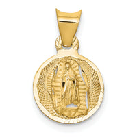 14K Polished D/C Lady Of Guadalupe Circle Pendant-K5629