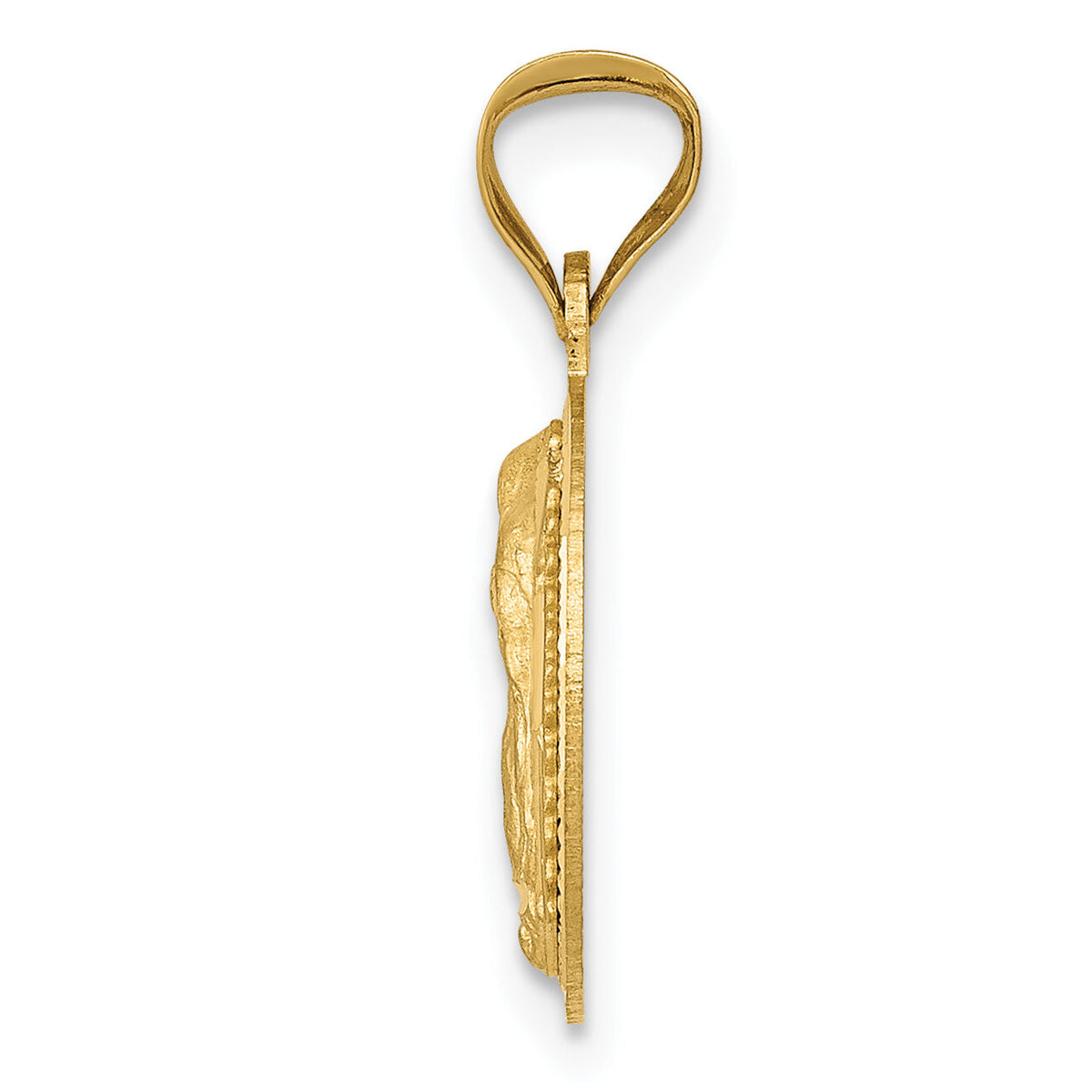 14K Polished D/C Lady Of Guadalupe Circle Pendant-K5630